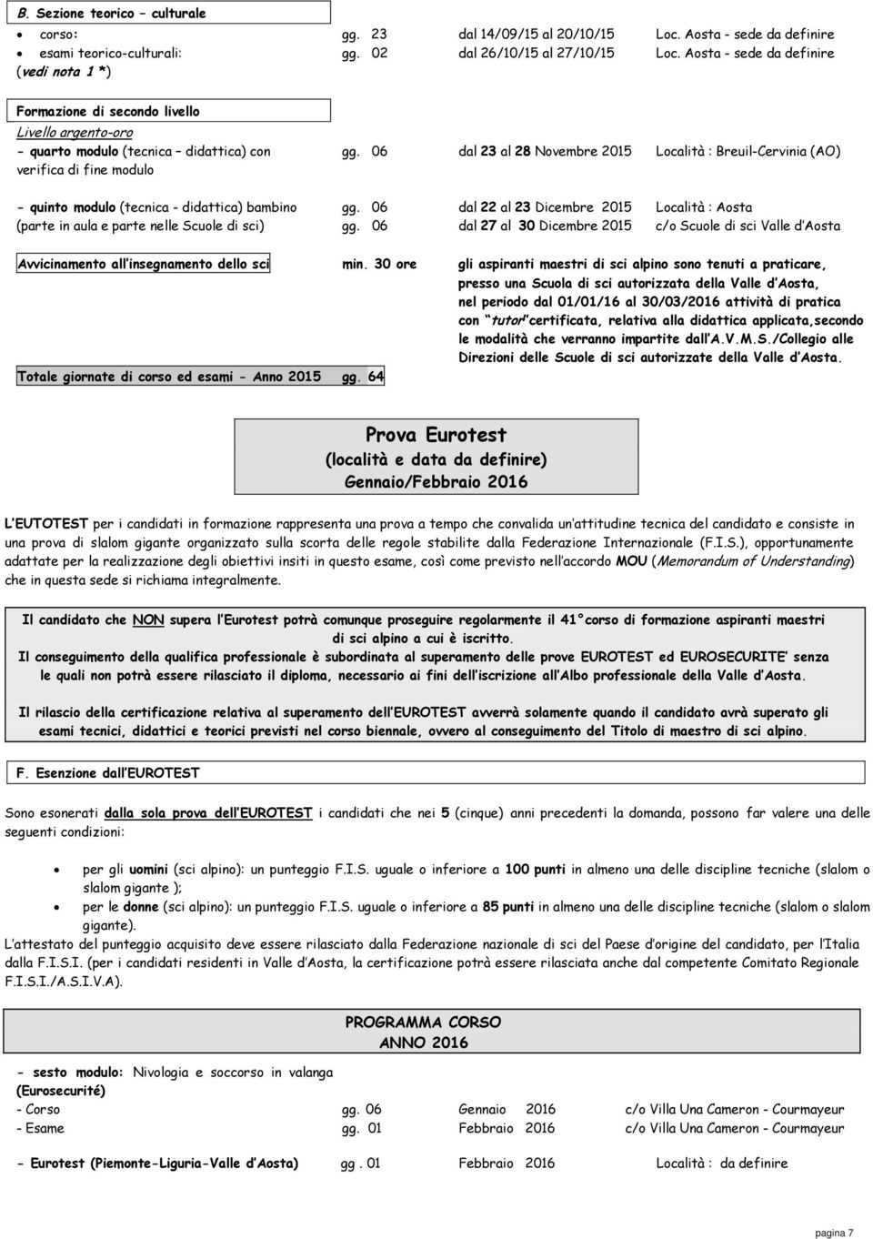 06 dal 23 al 28 Novembre 2015 Località : Breuil-Cervinia (AO) verifica di fine modulo - quinto modulo (tecnica - didattica) bambino gg.