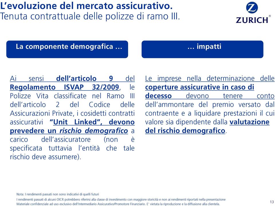 Assicurazioni Private, i cosidetti contratti assicurativi Unit Linked, devono prevedere un rischio demografico a carico dell assicuratore (non è specificata tuttavia l entità