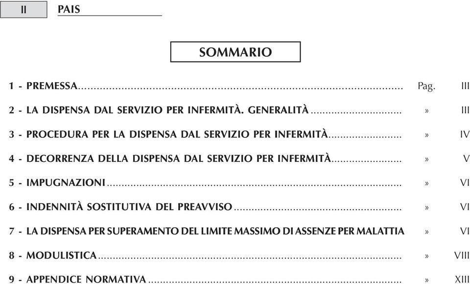 .. Impugnazioni... 6 - IN.ENNIT. Indennità sostitutiva SOSTITuTI.A del.el preavviso... PREA... 7 - la La.ISPENSA dispensa PER per SuPERAMENTO superamento.