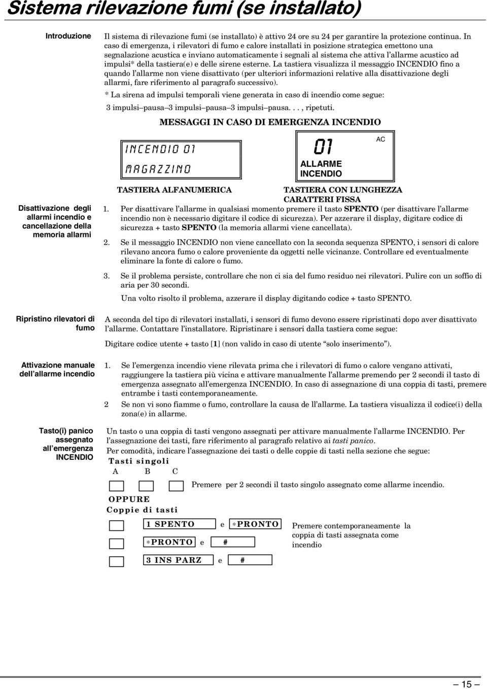 In caso di emergenza, i rilevatori di fumo e calore installati in posizione strategica emettono una segnalazione acustica e inviano automaticamente i segnali al sistema che attiva l allarme acustico