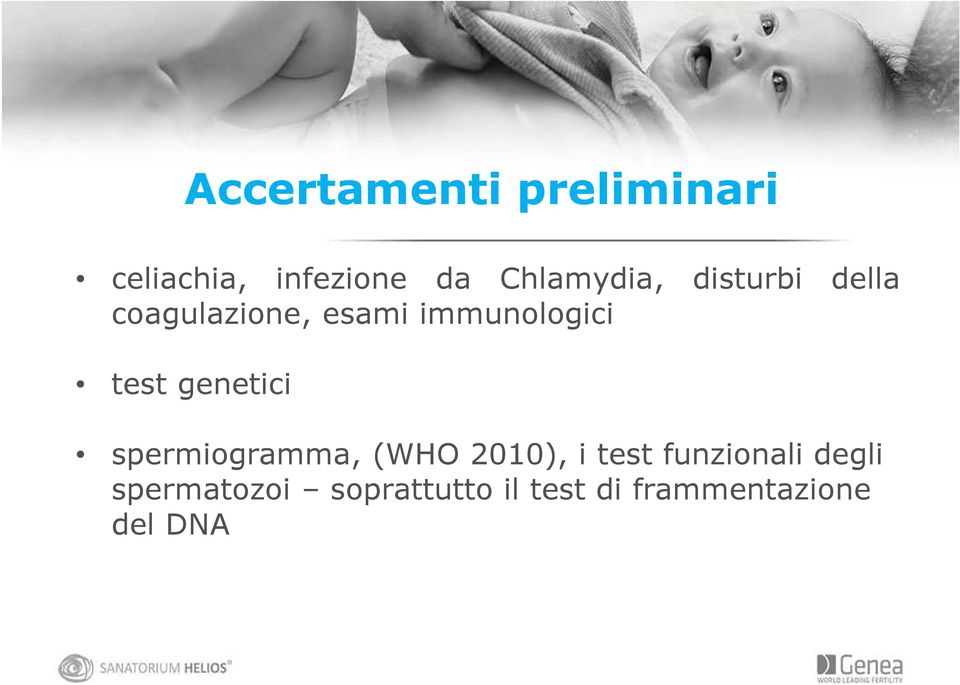 immunologici test genetici spermiogramma, (WHO 2010), i