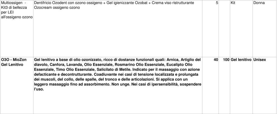 Essenziale, Timo Olio Essenziale, Salicilato di Metile. Indicato per il massaggio con azione defacticante e decontrutturante.