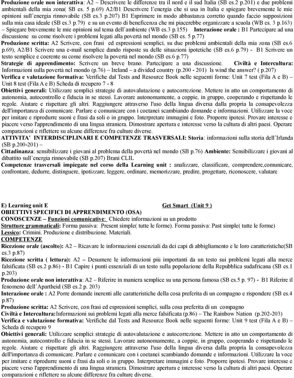 207) B1 Esprimere in modo abbastanza corretto quando faccio supposizioni sulla mia casa ideale (SB es.3 p.79) e su un evento di beneficenza che mi piacerebbe organizzare a scuola (WB es. 3 p.