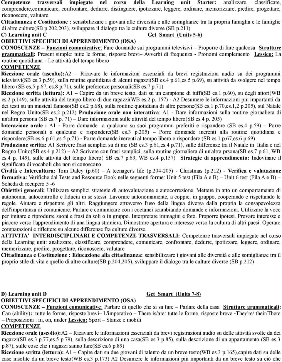 Cittadinanza e Costituzione : sensibilizzare i giovani alle diversità e alle somiglianze tra la propria famiglia e le famiglie di altre culture(sb p.