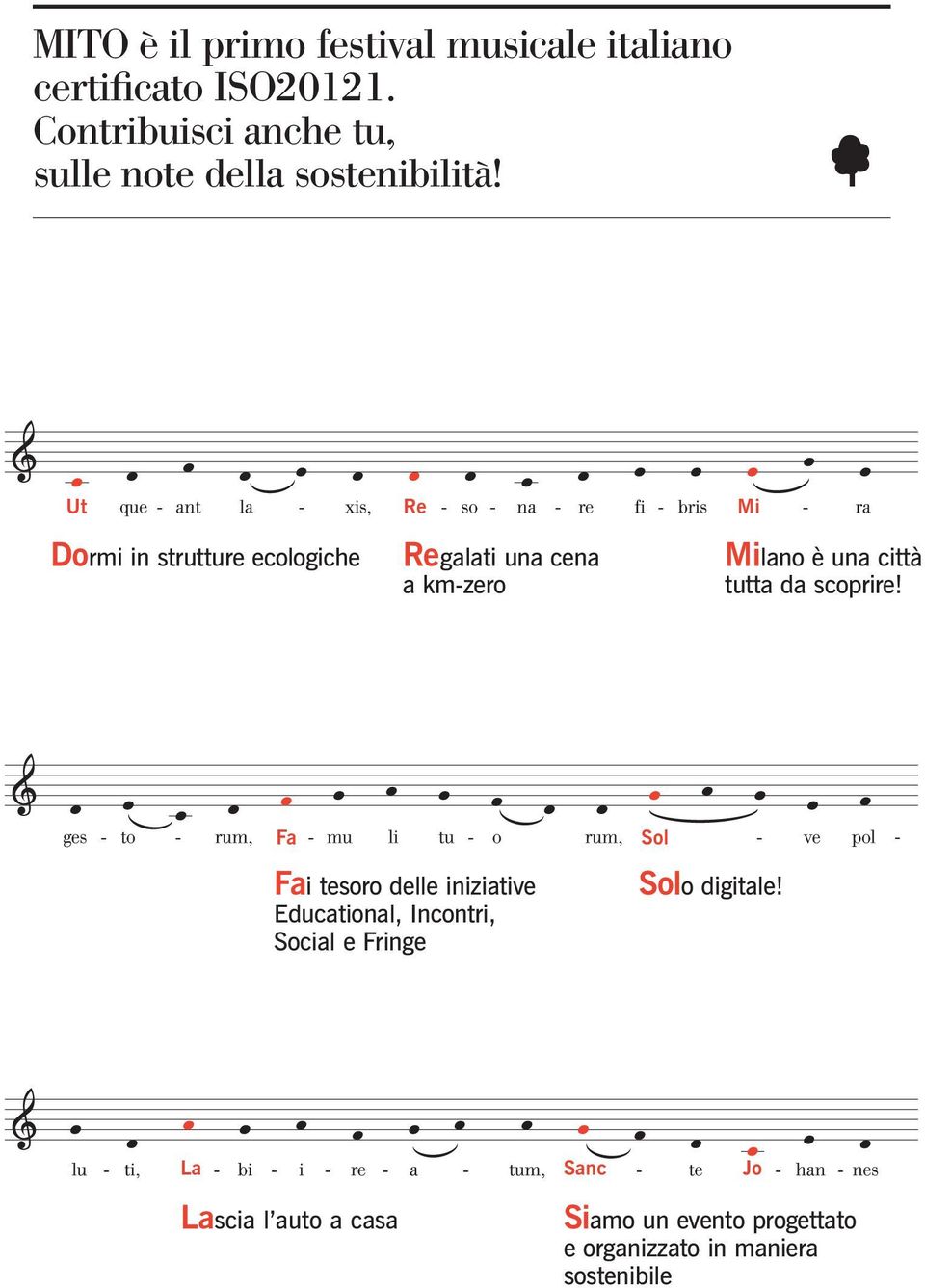 tu, sulle note della sostenibilità!