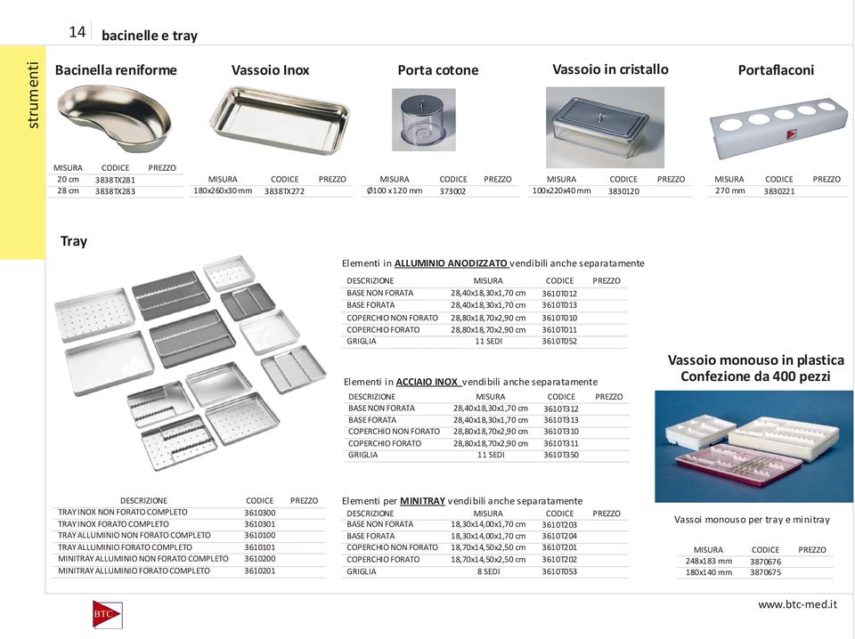 separatamente DESCRIZIONE BASE NON FORATA MISURA 28,40x18,30x1,70 cm 3610T012 BASE FORATA 28,40x18,30x1,70 cm 3610T013 COPERCHIO NON FORATO 28,80x18,70x2,90 cm 3610T010 COPERCHIO FORATO