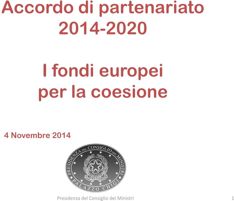 la coesione 4 Novembre 2014