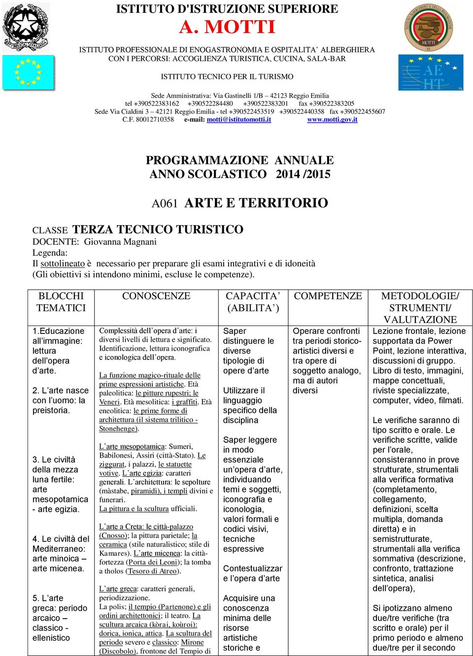 42123 Reggio Emilia tel +390522383162 +390522284480 +390522383201 fax +390522383205 Sede Via Cialdini 3 42121 Reggio Emilia - tel +390522453519 +390522440358 fax +390522455607 C.F.