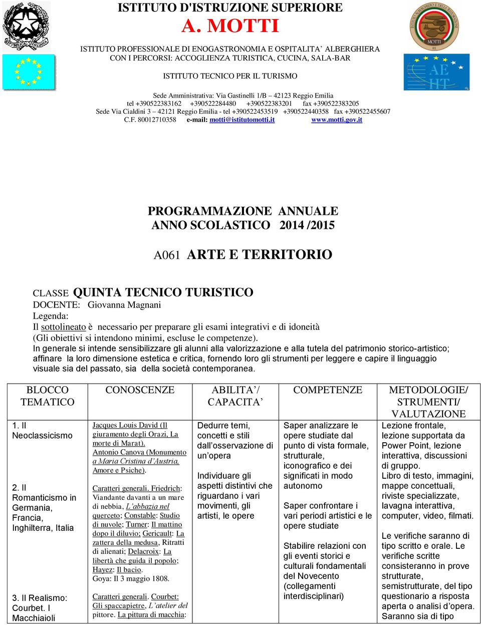 42123 Reggio Emilia tel +390522383162 +390522284480 +390522383201 fax +390522383205 Sede Via Cialdini 3 42121 Reggio Emilia - tel +390522453519 +390522440358 fax +390522455607 C.F.