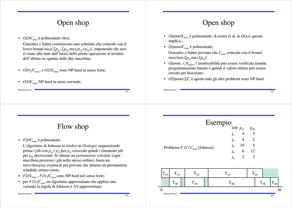 Open shop O/pmtn/L max è polinomiale, (Lenstra et al. in O(n)), questo implica.