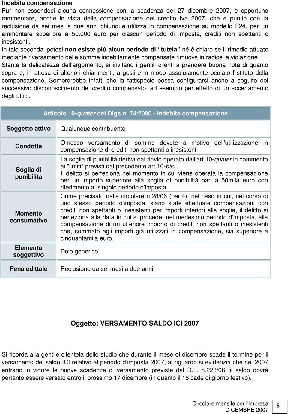 In tale seconda ipotesi non esiste più alcun periodo di tutela né è chiaro se il rimedio attuato mediante riversamento delle somme indebitamente compensate rimuova in radice la violazione.