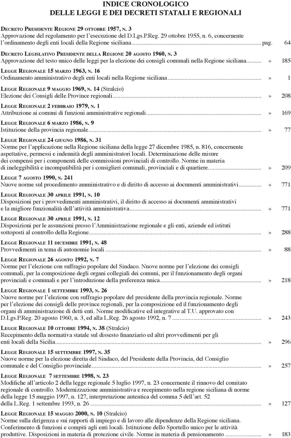 3 Approvazione del testo unico delle leggi per la elezione dei consigli comunali nella Regione siciliana...» 185 Legge Regionale 15 marzo 1963, n.