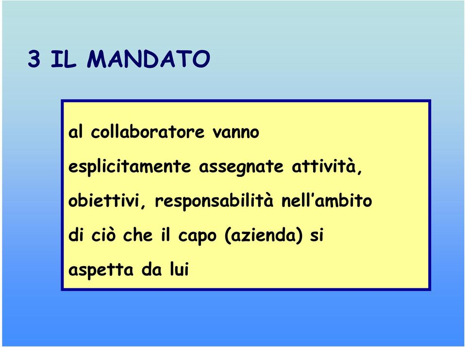 obiettivi, responsabilità nell ambito