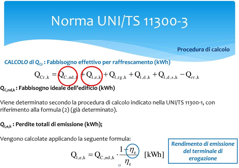 UNI/TS 11300-1, con riferimento alla formula (2) (già determinato).