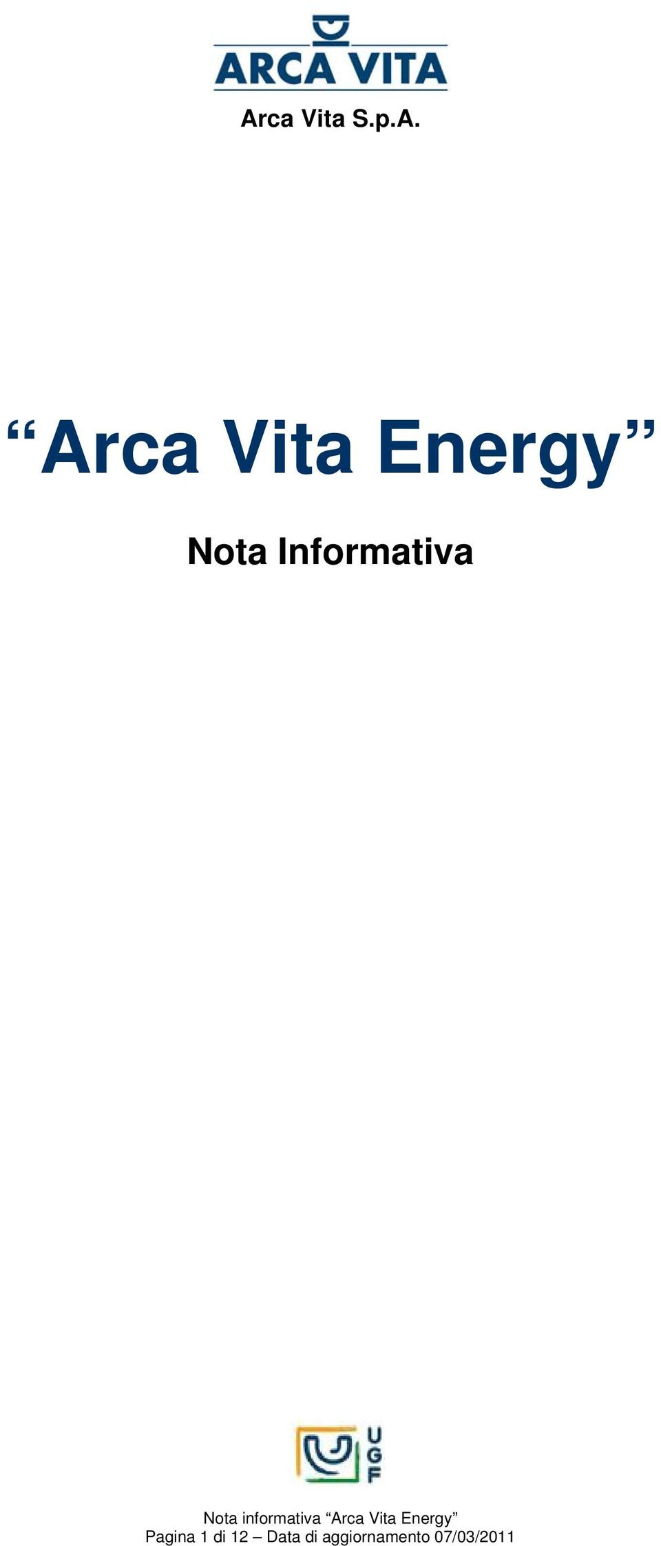 informativa Arca Vita Energy