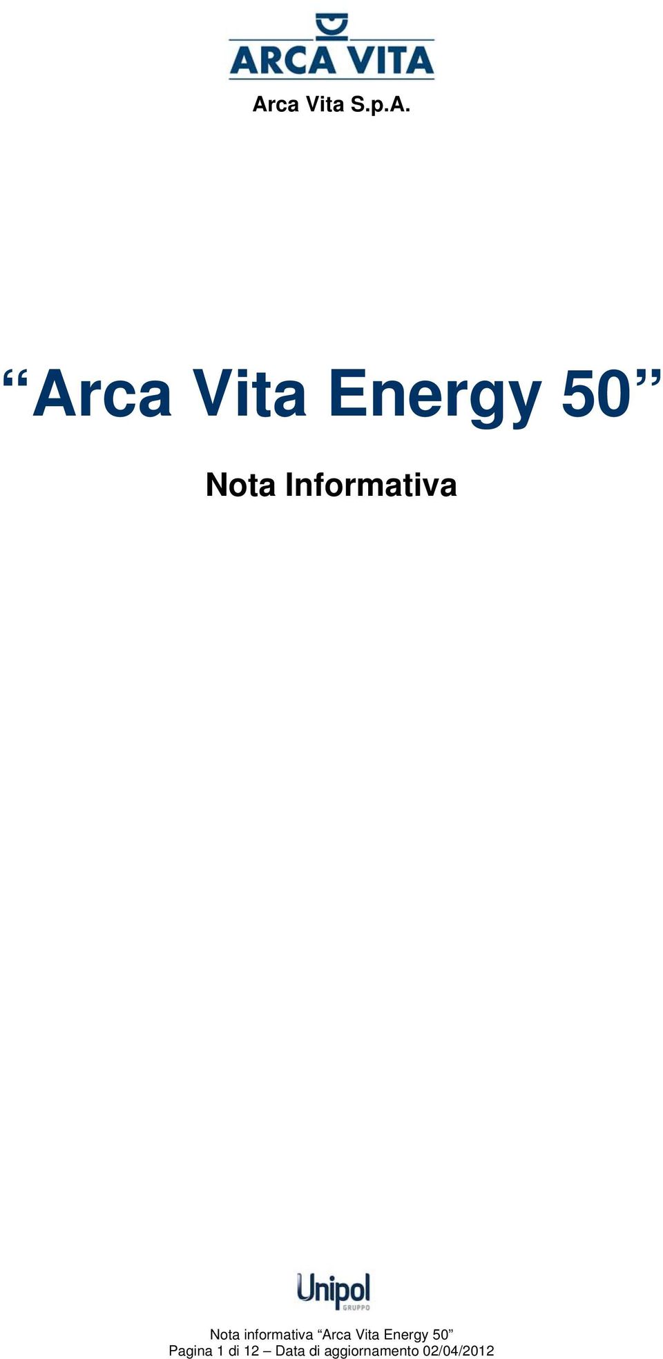 informativa Arca Vita Energy 50