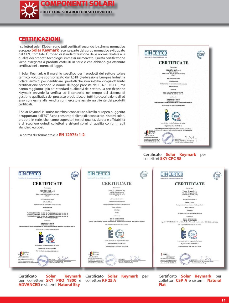 Questa certificazione viene assegnata a prodotti costruiti in serie e che abbiano già ottenuto certificazioni a norma di legge.