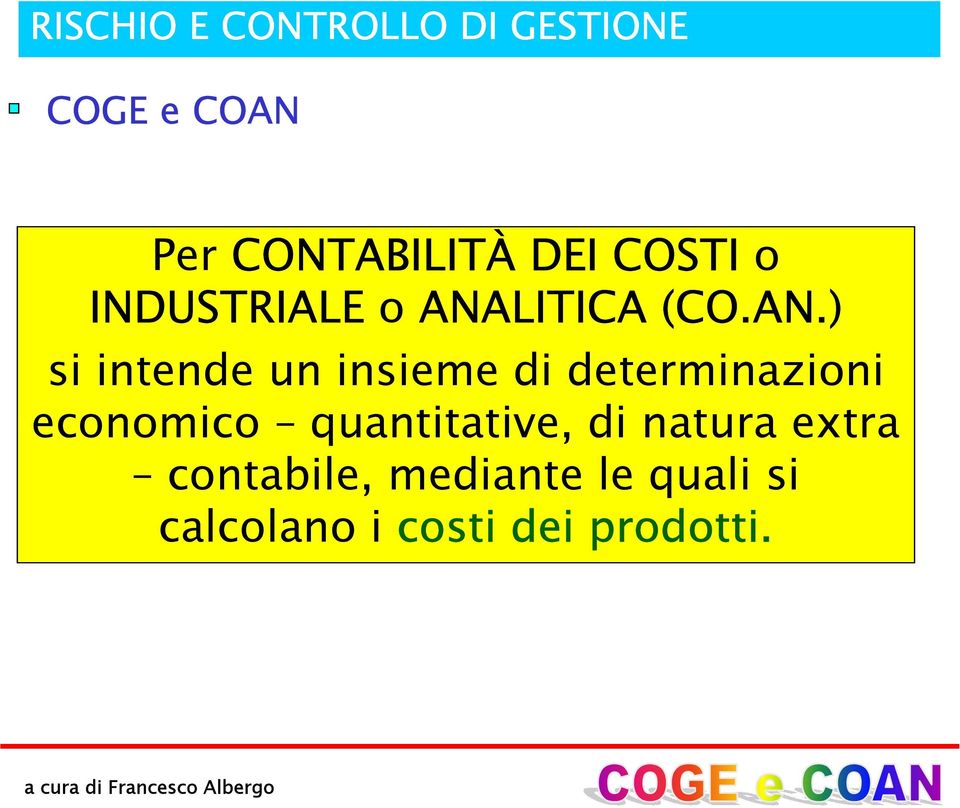 determinazioni economico quantitative, di natura