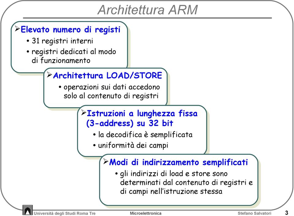 bit la la decodifica è semplificata uniformità dei dei campi campi Modi di di indirizzamento semplificati gli gli indirizzi di di load load e