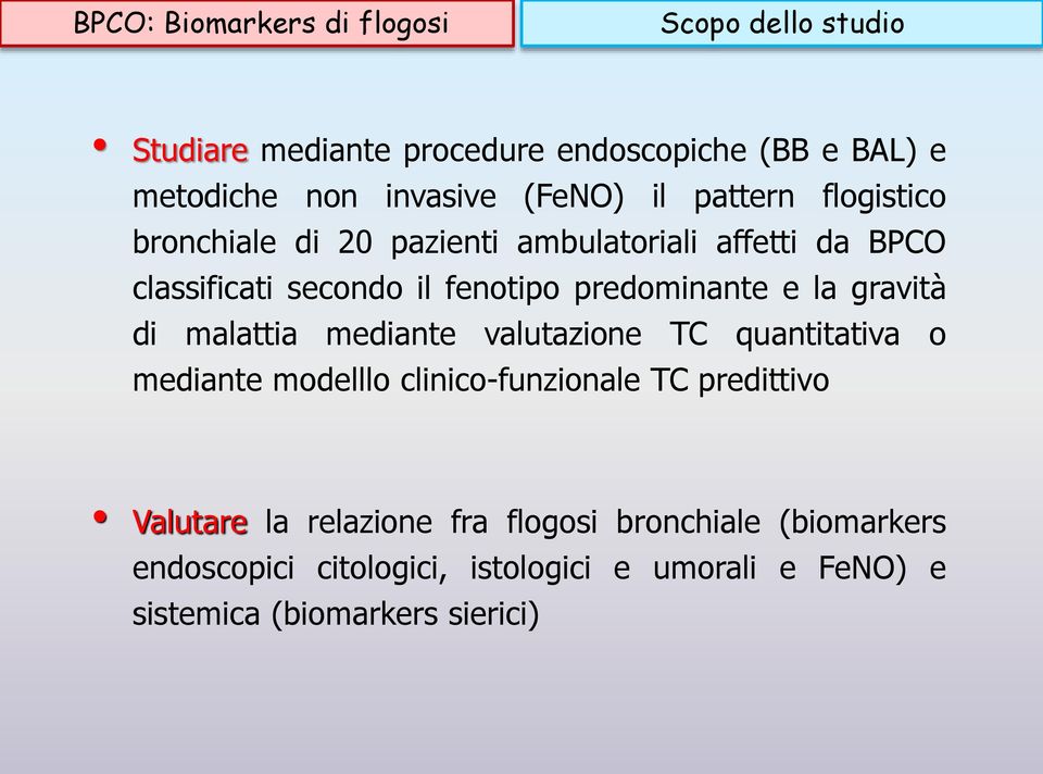 predominante e la gravità di malattia mediante valutazione TC quantitativa o mediante modelllo clinico-funzionale TC predittivo