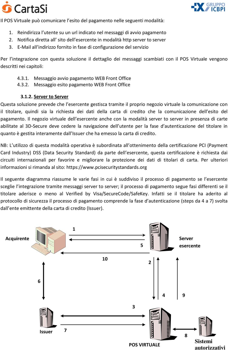 E-Mail all indirizzo fornito in fase di configurazione del servizio Per l integrazione con questa soluzione il dettaglio dei messaggi scambiati con il POS Virtuale vengono descritti nei capitoli: 4.3.