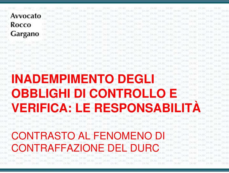 RESPONSABILITÀ CONTRASTO AL