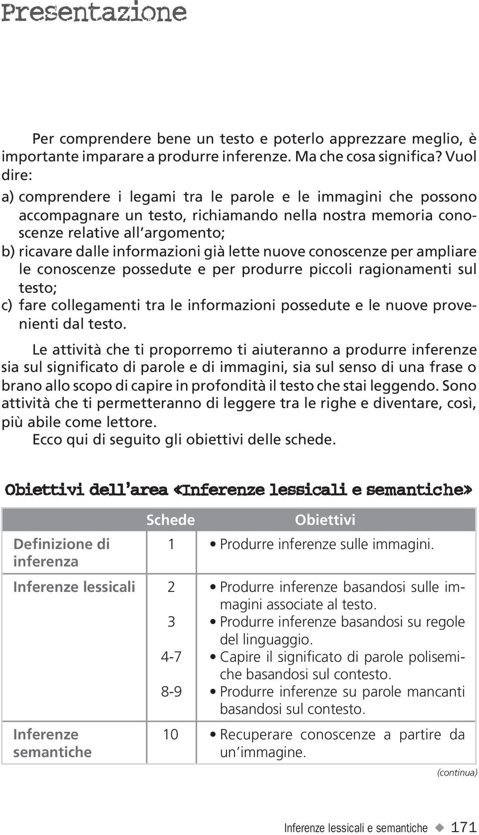 già lette nuove conoscenze per ampliare le conoscenze possedute e per produrre piccoli ragionamenti sul testo; c) fare collegamenti tra le informazioni possedute e le nuove provenienti dal testo.