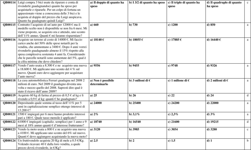 QB00115 Contratto l acquisto di un auto per 12000 ma il modello scelto non è disponibile se non fra 6 mesi. Mi dell 11% annuo. Quanti mi faranno risparmiare?