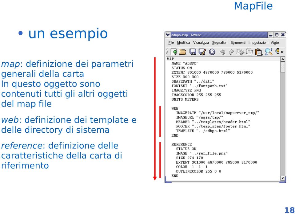 map file web: definizione dei template e delle directory di sistema