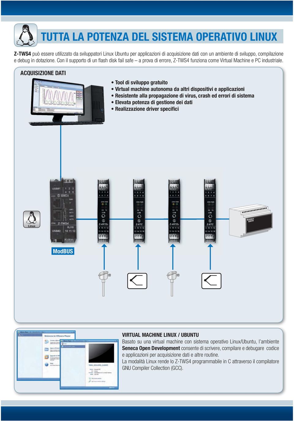 ACQUISIZIONE DATI Tool di sviluppo gratuito Virtual machine autonoma da altri dispositivi e applicazioni Resistente alla propagazione di virus, crash ed errori di sistema Elevata potenza di gestione