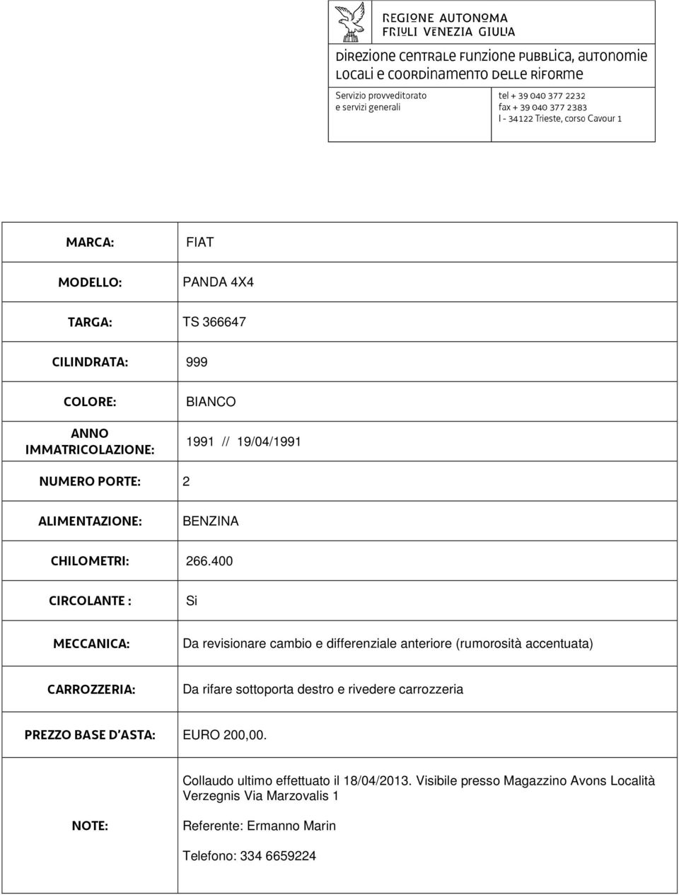 sottoporta destro e rivedere carrozzeria EURO 200,00.