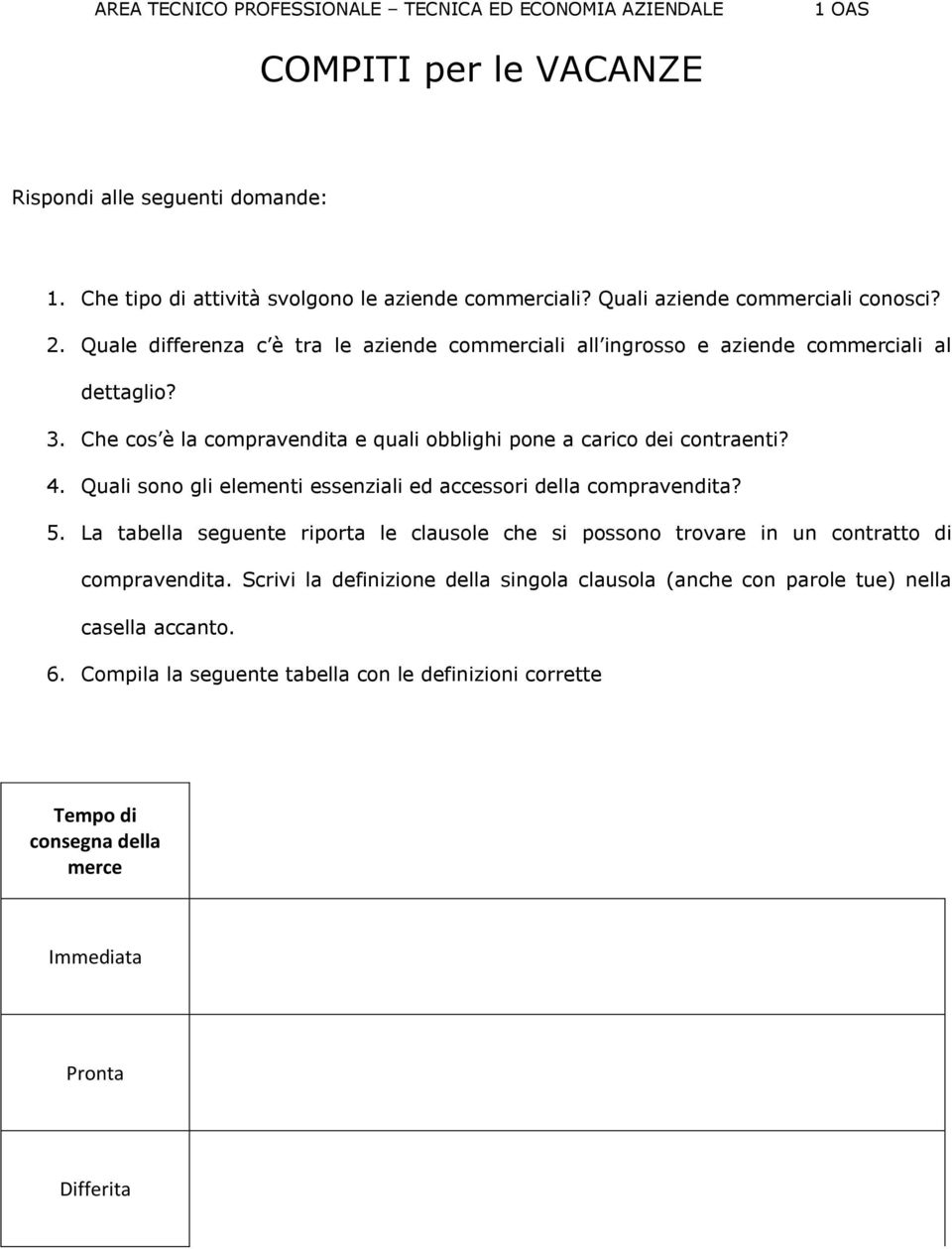 Che cos è la compravendita e quali obblighi pone a carico dei contraenti? 4. Quali sono gli elementi essenziali ed accessori della compravendita? 5.