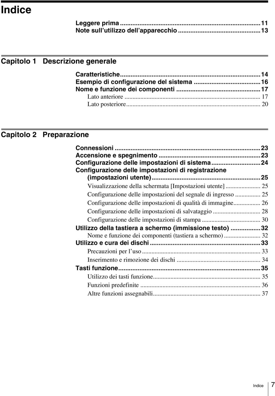 ..24 Configurazione delle impostazioni di registrazione (impostazioni utente)...25 Visualizzazione della schermata [Impostazioni utente]... 25 Configurazione delle impostazioni del segnale di ingresso.