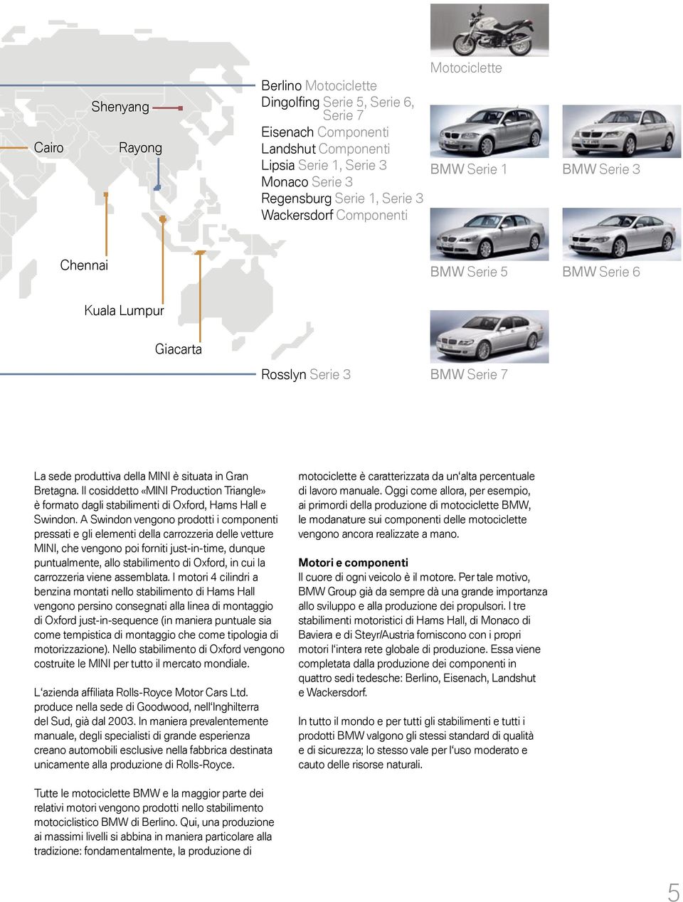 Il cosiddetto «MINI Production Triangle» è formato dagli stabilimenti di Oxford, Hams Hall e Swindon.