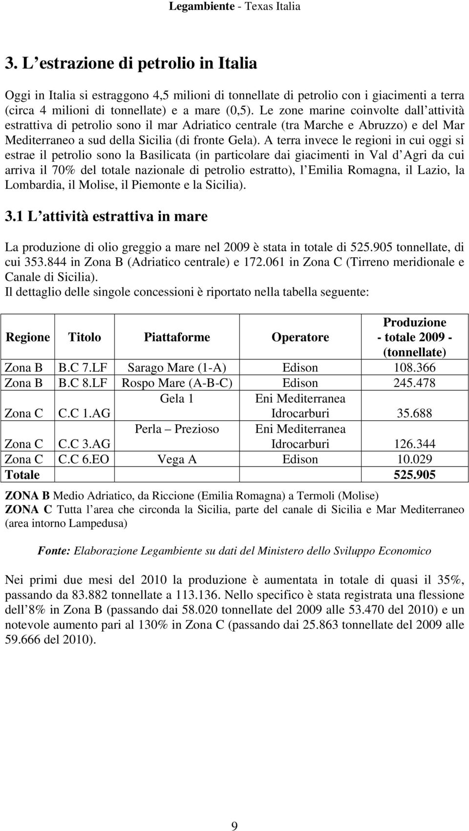 A terra invece le regioni in cui oggi si estrae il petrolio sono la Basilicata (in particolare dai giacimenti in Val d Agri da cui arriva il 70% del totale nazionale di petrolio estratto), l Emilia