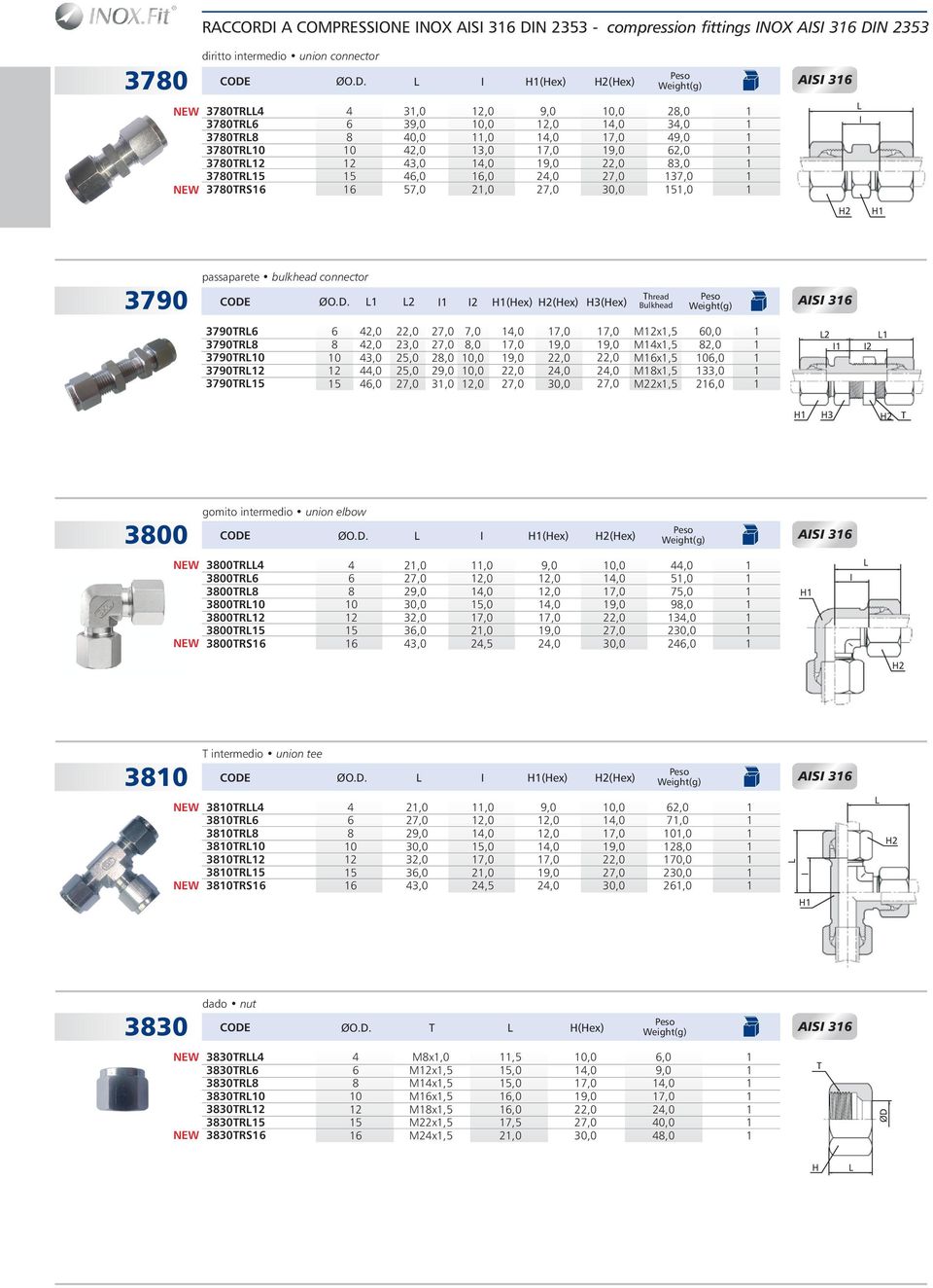 2353 - compression fittings NOX AS 3 DN