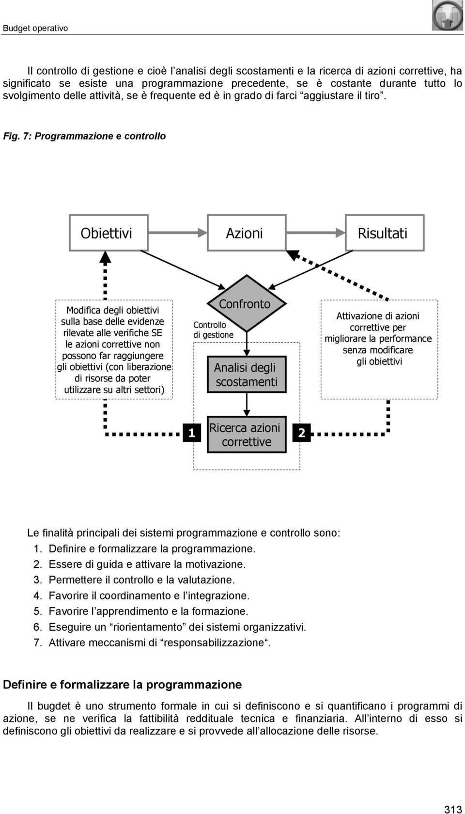 7: Programmazione e controllo PROGRAMMAZIONE e CONTROLLO Obiettivi Azioni Risultati Modifica degli obiettivi sulla base delle evidenze rilevate alle verifiche SE le azioni correttive non possono far