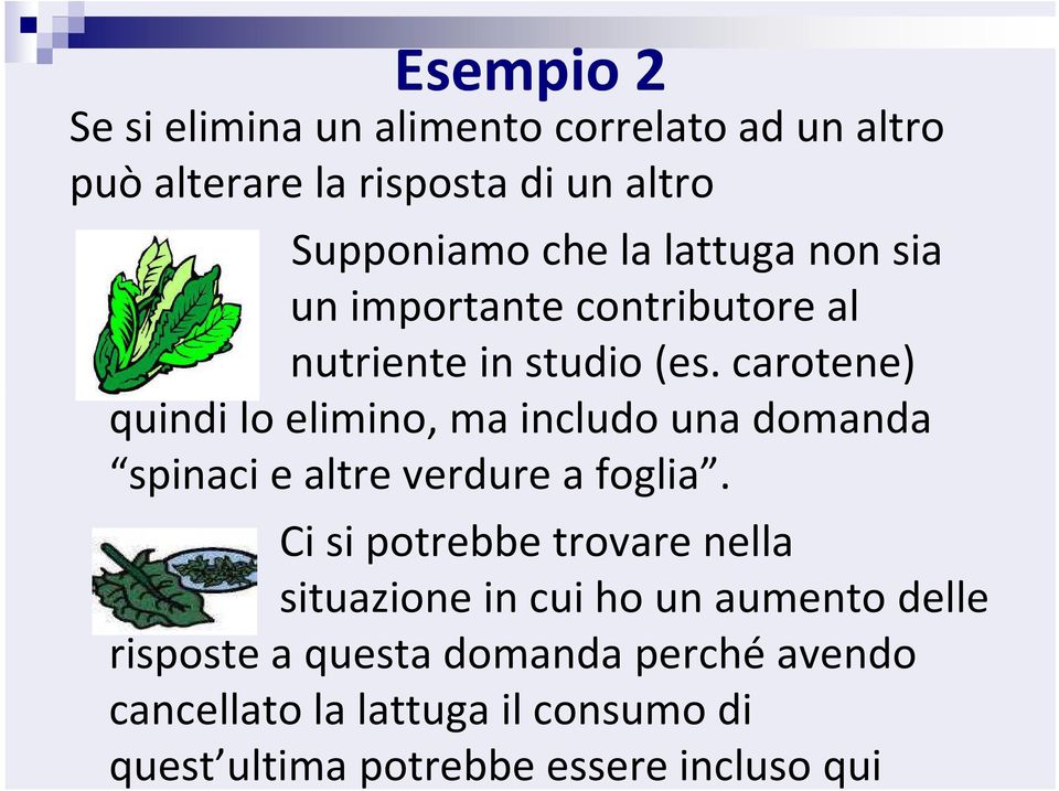 carotene) quindi lo elimino, ma includo una domanda spinaci e altre verdure a foglia.