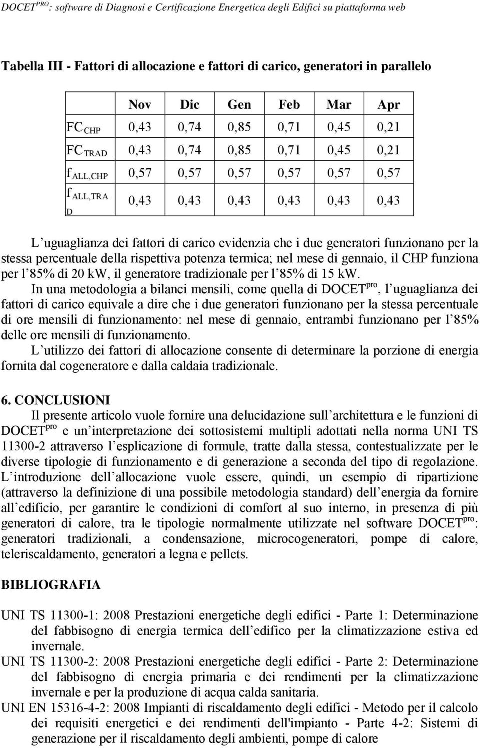 termica; nel mese di gennaio, il CHP funziona per l 85% di 20 kw, il generatore tradizionale per l 85% di 15 kw.