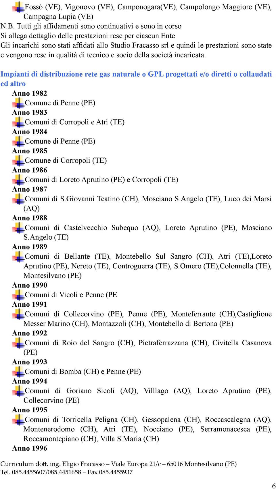 sono state e vengono rese in qualità di tecnico e socio della società incaricata.