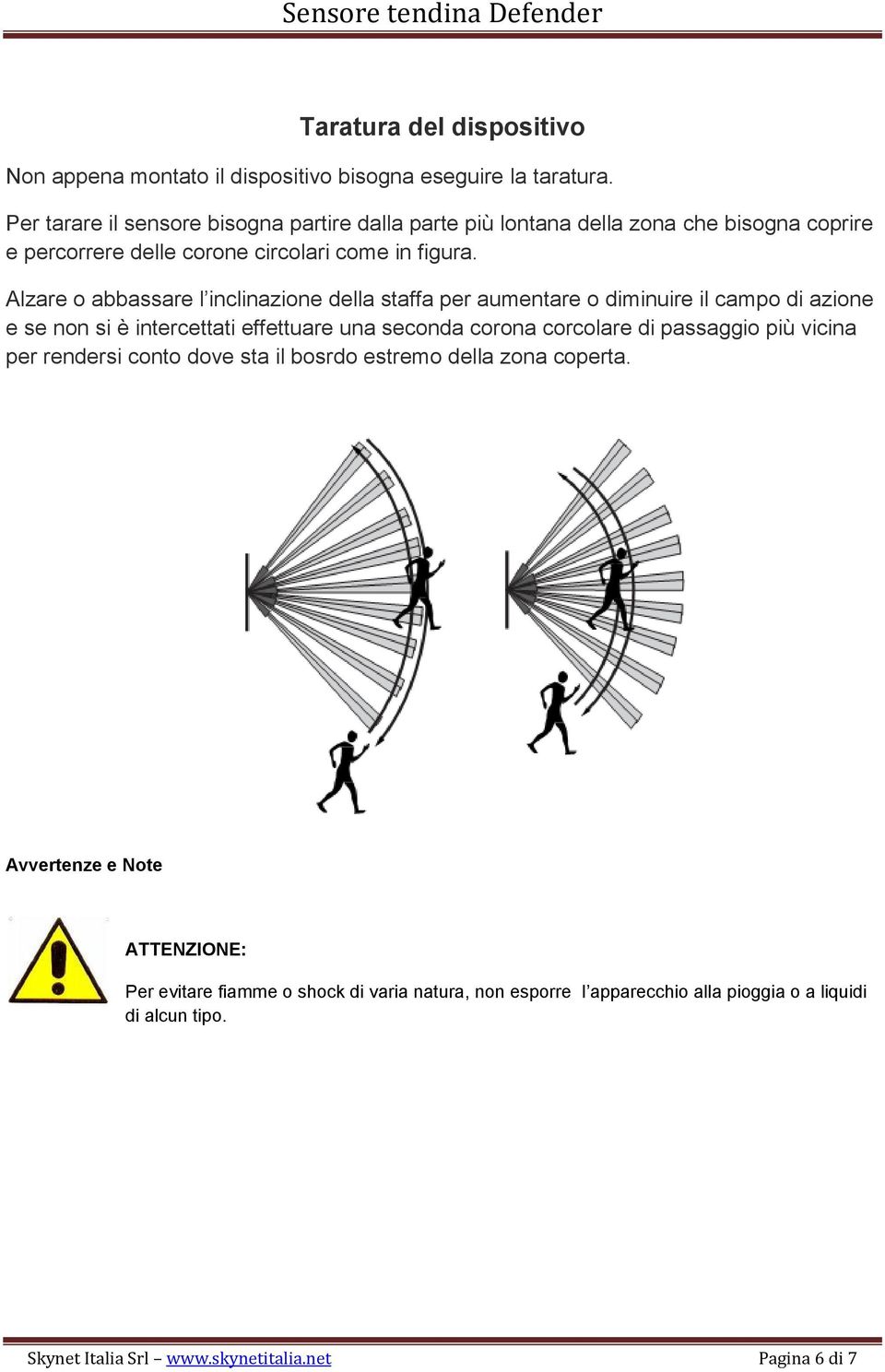 Alzare o abbassare l inclinazione della staffa per aumentare o diminuire il campo di azione e se non si è intercettati effettuare una seconda corona corcolare di