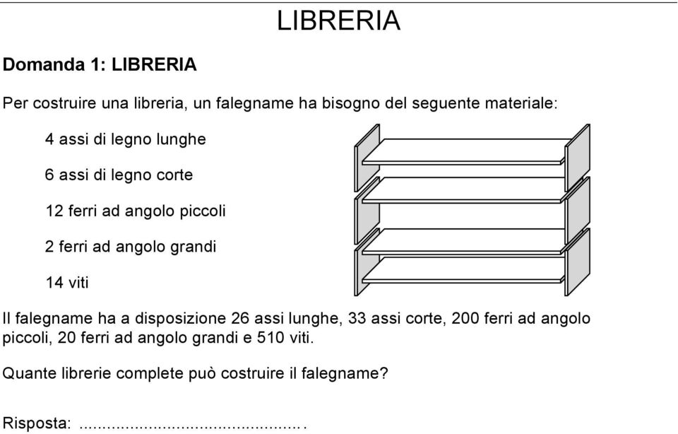 grandi 14 viti Il falegname ha a disposizione 26 assi lunghe, 33 assi corte, 200 ferri ad angolo