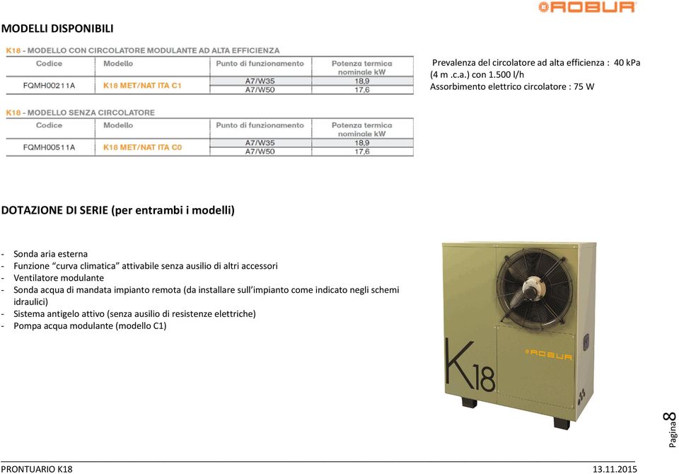 curva climatica attivabile senza ausilio di altri accessori - Ventilatore modulante - Sonda acqua di mandata impianto remota (da