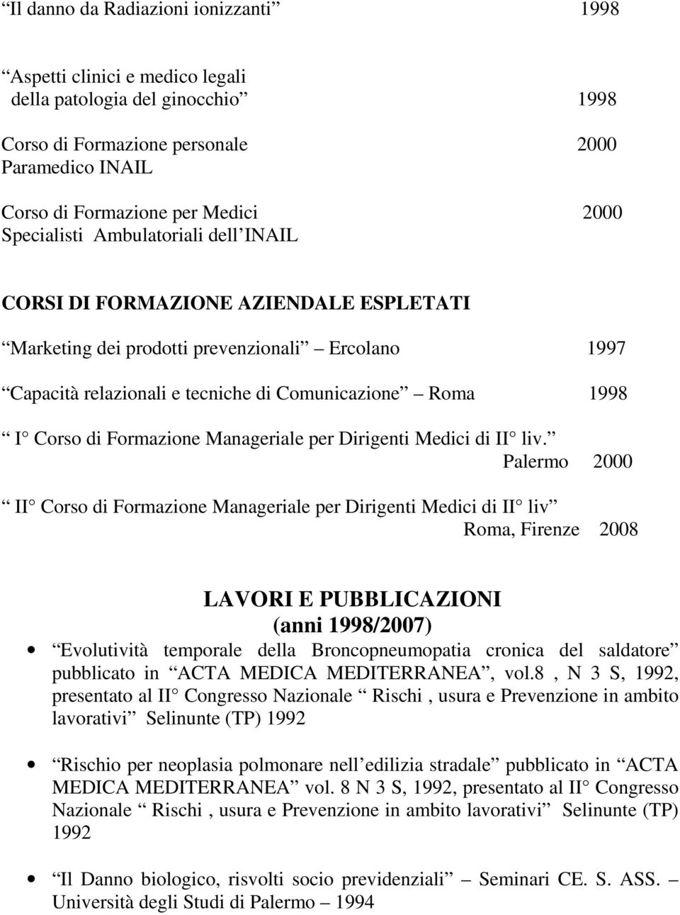 Formazione Manageriale per Dirigenti Medici di II liv.