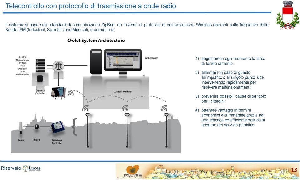 allarmare in caso di guasto all impianto o al singolo punto luce intervenendo rapidamente per risolvere malfunzionamenti; 3) prevenire possibili cause di