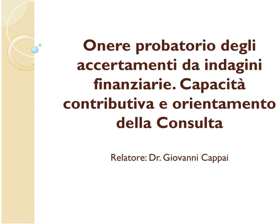 Capacità contributiva e