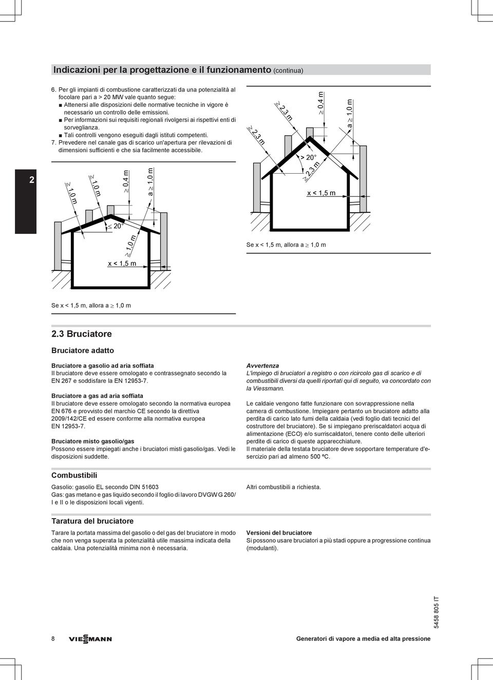 Prevedere nel canale gas di scarico un'apertura per rilevazioni di dimensioni sufficienti e che sia facilmente accessibile.