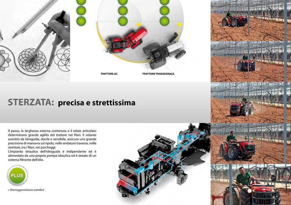 Il volante assistito da idroguida, docile e sensibile, assicura una grande precisione di manovra sul ripido, nelle andature traverse,