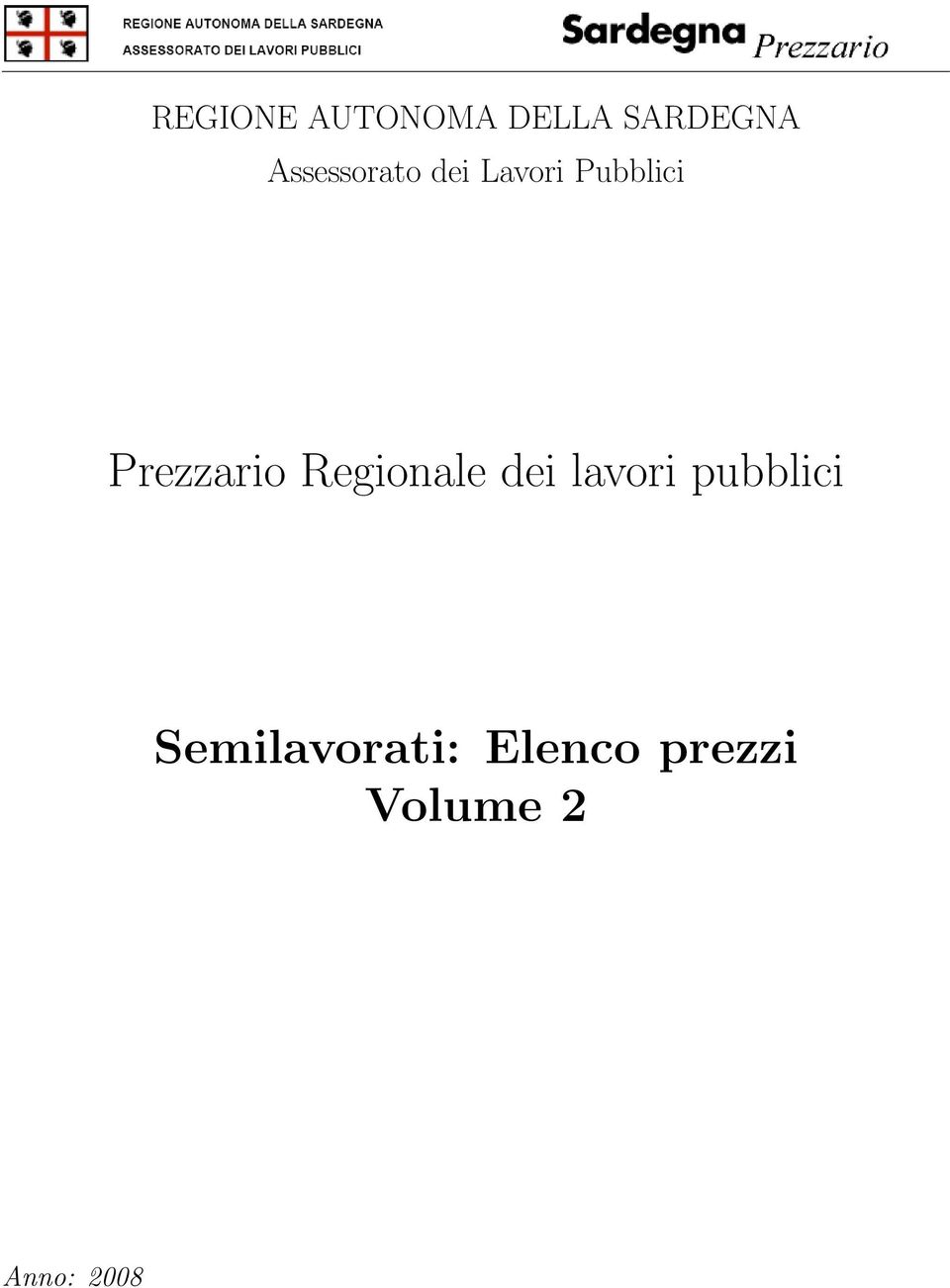 Prezzario Regionale dei lavori