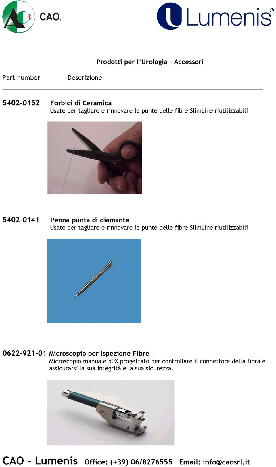 fibre SlimLine riutilizzabili 0622-921-01 Microscopio per Ispezione Fibre Microscopio manuale